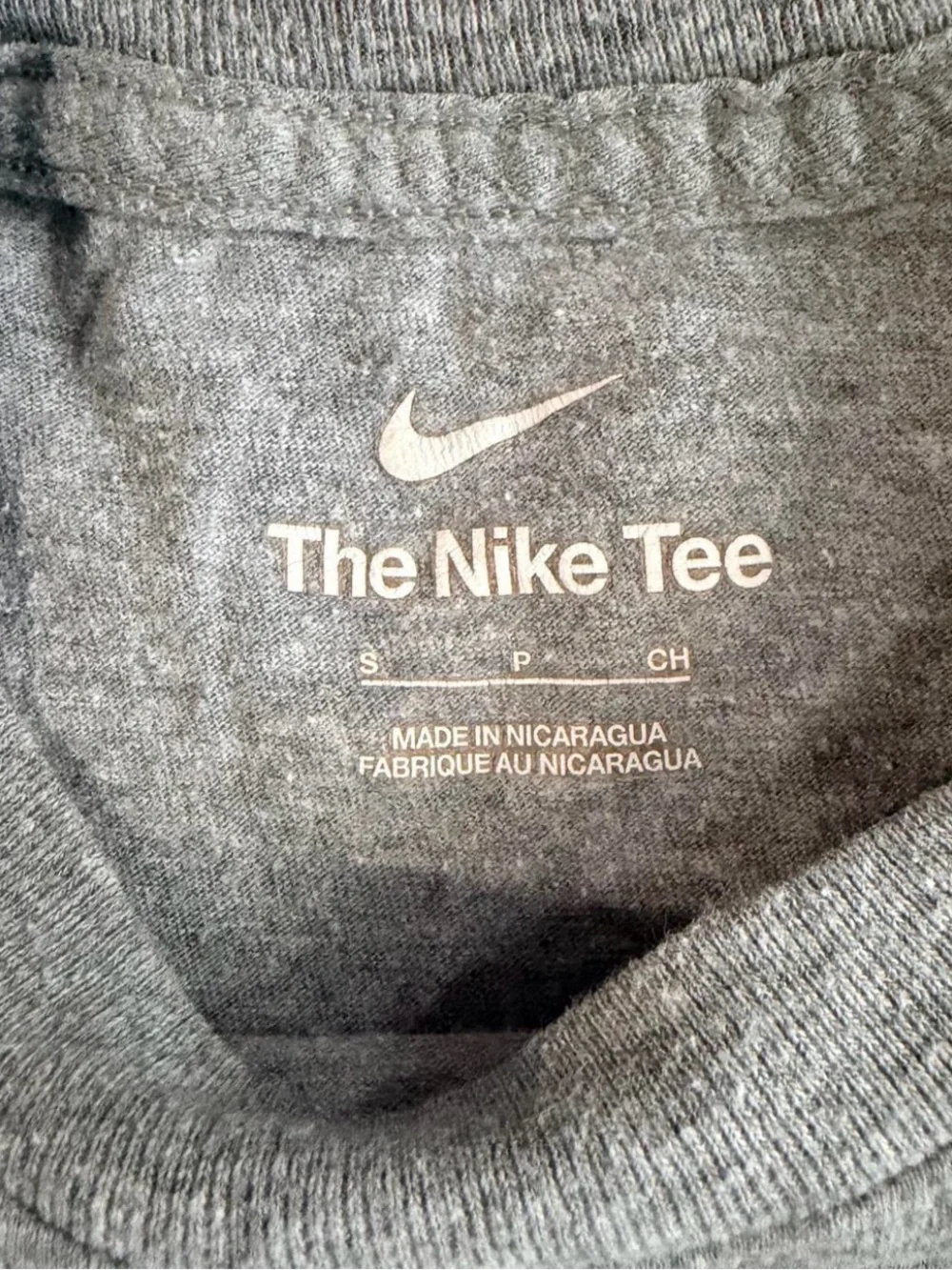 Nike Gray The Nike Tee Crewneck with White Logo Print